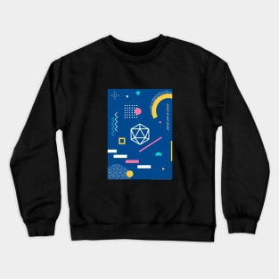 Polyhedral Dice Set Memphis Design Indigo Tabletop RPG Crewneck Sweatshirt